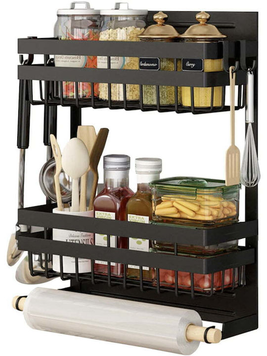Quasar Wall Metal Shelf 30x11x38cm Black