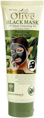Mască de față Mască de față cu cărbune activat Măsline Vitamina E și B Wokali Olive Black Mask 130 Ml