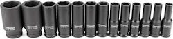 Powermat Căpăcei Pneumatic - Pneumatic Hexagonali cu Patrat de Prindere 1/2" Set 13buc Powermat Căpăcei Pneumatic - Pneumatic Hexagonali cu Patrat de Prindere 1/2" Set 13buc