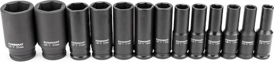 Powermat Căpăcei Pneumatic - Pneumatic Hexagonali cu Patrat de Prindere 1/2" Set 13buc
