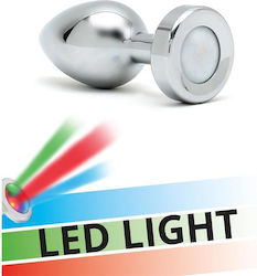 Rimba Πρωκτική Σφήνα με Led με Δόνηση Γκρι 8cm