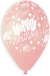 13" Balloon "happy Birthday" Baby Pink