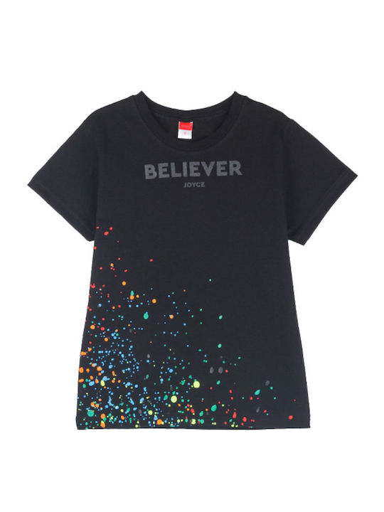 Joyce Kinderoberteile T-Shirt Schwarz Believer