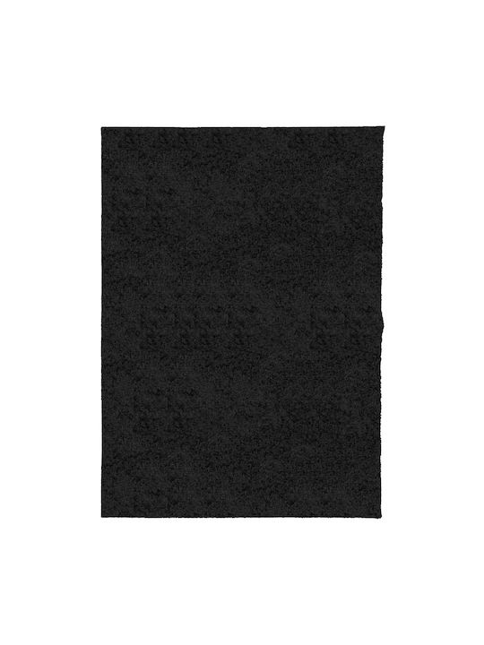 vidaXL Rug Rectangular Shaggy Black