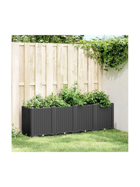 vidaXL Ζαρντινιέρα Πλαστική Μαύρη 160x40x53εκ.