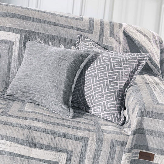 Guy Laroche Decorative Pillow Case Draw From 100% Cotton Silver 50x50cm