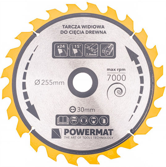 Powermat Schneidscheibe Holz mit 24 Zähnen 255mm