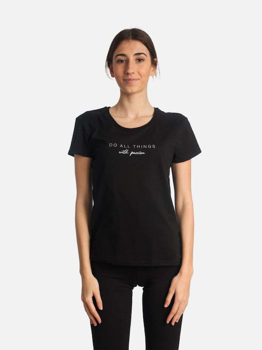 Paco & Co Γυναικείο T-shirt Μαύρο