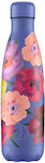 Chilly's Floral Μπουκάλι Θερμός Ανοξείδωτο BPA Free chillys Μωβ Ροζ 500ml