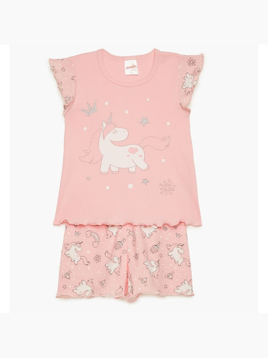 Minerva Kinder Schlafanzug Sommer Baumwolle Rosa Baby