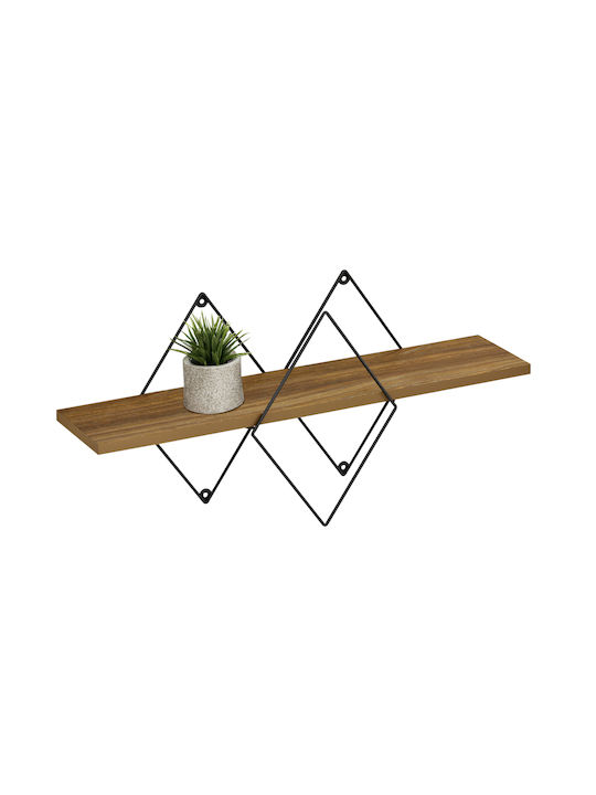 Ράφι Τοίχου Chantria Καφέ 60x14x36εκ.