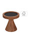 Candle Holder Wooden in Brown Color 10.5x10.5x10.5cm 1pcs