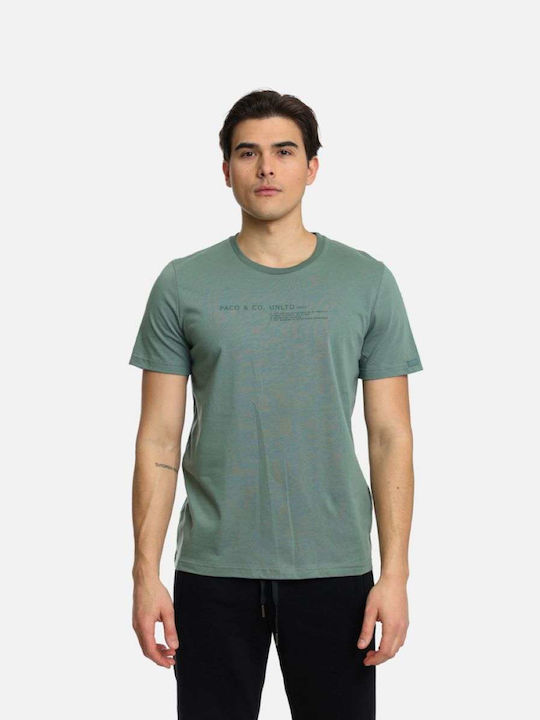 Paco & Co T-shirt Bărbătesc cu Mânecă Scurtă Verde