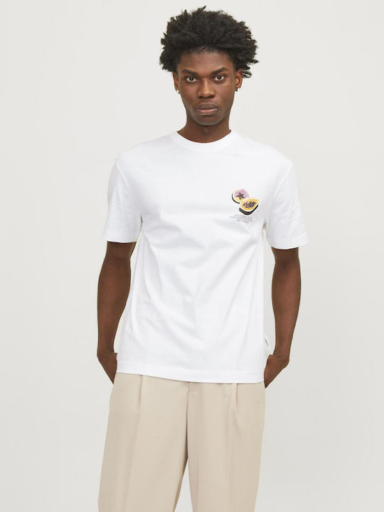 Jack & Jones T-shirt Bărbătesc cu Mânecă Scurtă White