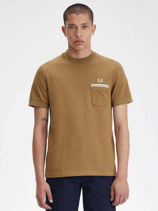 Fred Perry Ανδρικό T-shirt Κοντομάνικο Καφέ