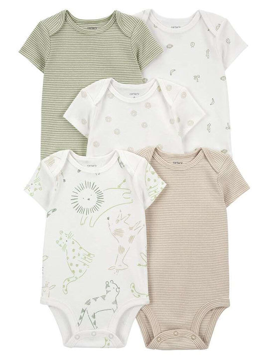 Carter's Mâneca scurta Alb 5buc