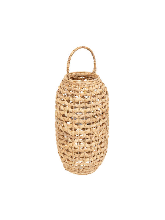 Spitishop Tabletop Wicker Lantern Beige 25x25x47cm