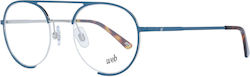 Web Herren Metallisches Brillengestell Blau WE5...