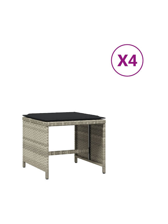 Gartenhocker Würfel Außengebrauch Rattan mit Gr...
