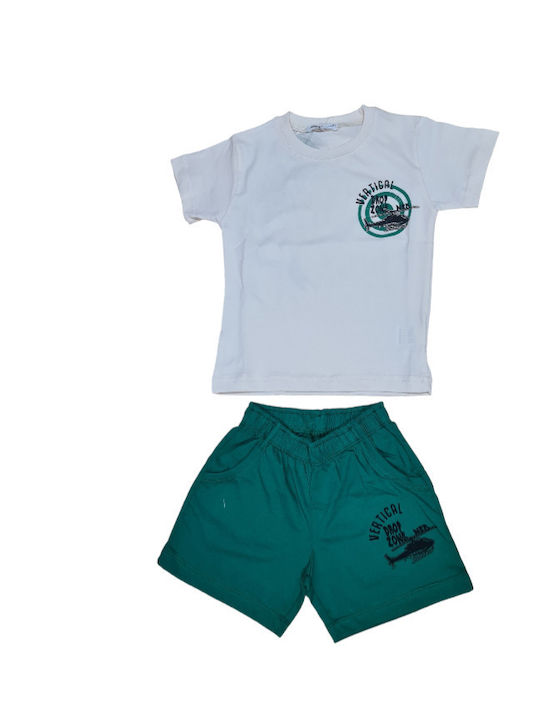 Nek Kids Wear Set pentru copii cu Șorturi Vara 2buc Green