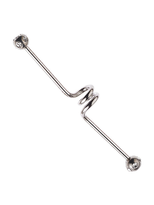 Cercei Piercing Barbell din Oțel 1.6mm Argintiu