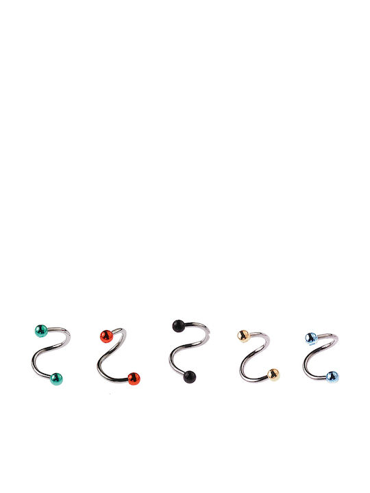 Elektrische Gitarren Ohrringe Bars Spiral aus Stahl 1,2 mm Silber / Bunt 5 Stücke