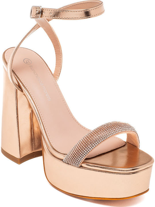 Damen Sandalen Rosa Gold