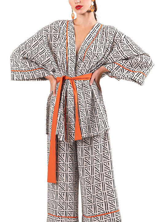 Moutaki Damen Kimono Mehrfarbig