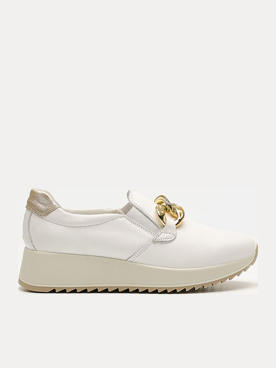 Imac Leder Damen Loafers in Weiß Farbe
