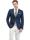 Summer Men’s Suit Jacket with Slim Fit Blue