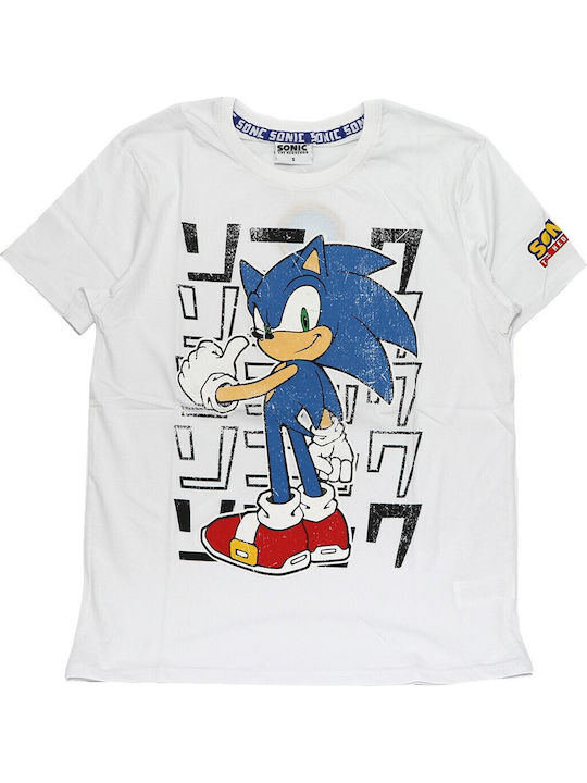 Sega Sonic T-shirt Λευκό Βαμβακερό