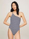 One Piece Swimsuit with One Shoulder Seal Geo Desert Sky