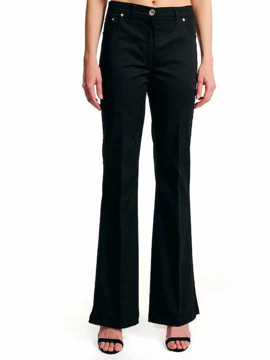 Forel Femei Bumbac Pantaloni cu Croială Bootcut Black