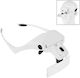 5 Lenses 1.0x-3.5x Loupe Glasses Bracket Headband Magnifier 2 LED Lights Eye Magnification Goggles Magnifying Tool White