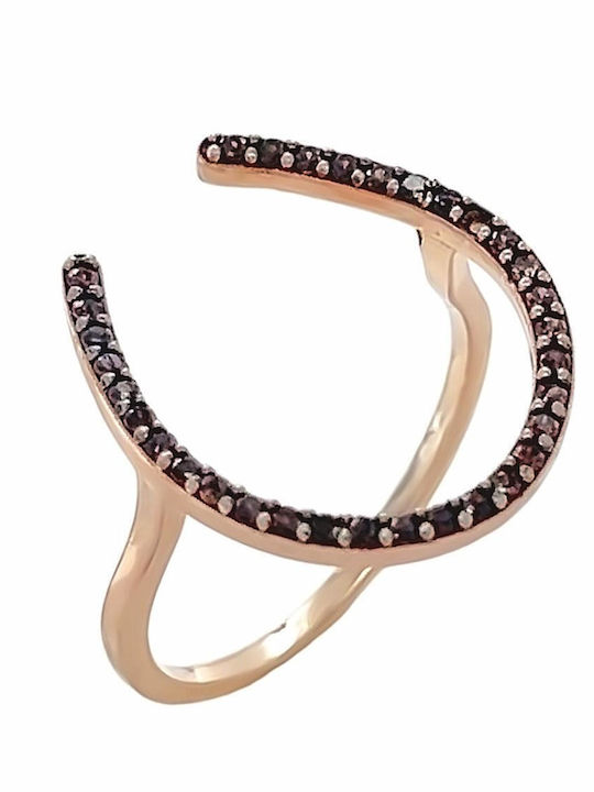 Xryseio Damen Ring mit Zirkonia aus Silber Vergoldet