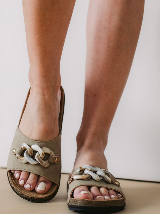 Inblu Piele Sandale dama Anatomic în Bej Culoare