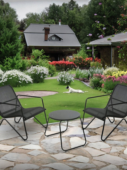 Outdoor Living Room Set 3 Pieces Black