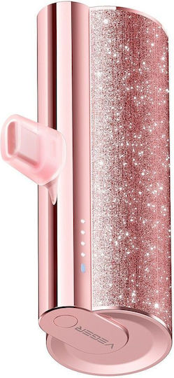 Veger Power Bank 5000mAh 20W με Θύρα USB-C Power Delivery Ροζ