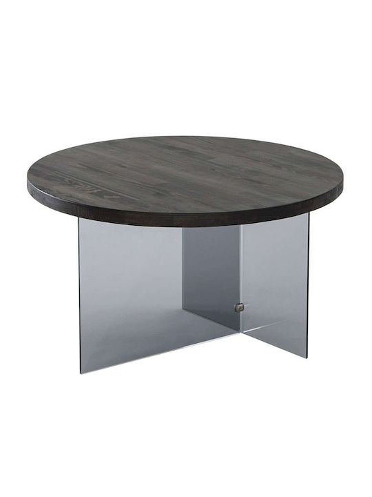 Round Coffee Table Serenity Glass Dark Grey-anthracite L70xW70xH40cm