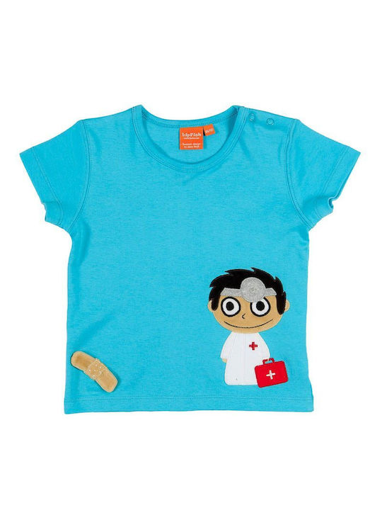 Lipfish Kids Blouse Short Sleeve Blue