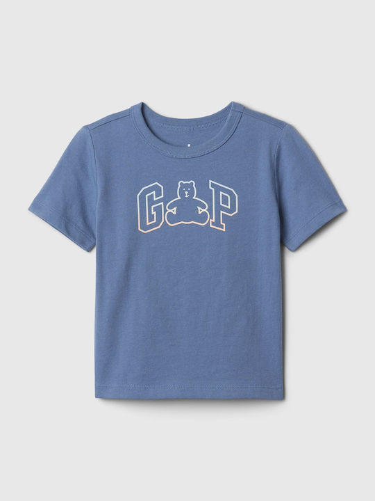 GAP Kids Blouse Short Sleeve Blue Mix Match Logo