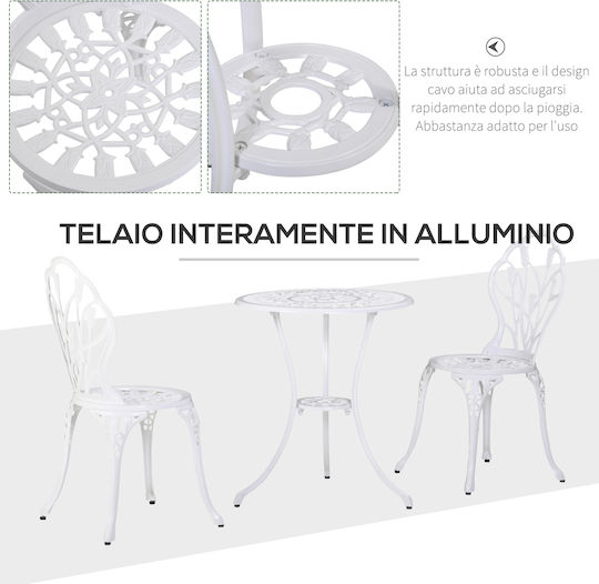 Outsunny Garden & Outdoor Furniture Sets Dining Room 3 Pieces White