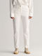 Damen Hoch tailliert Chino Hose in Schlanker Passform OFFWHITE