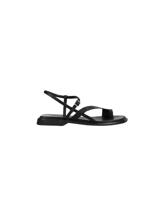 Vagabond Leather Women's Sandals with Ankle Strap Black