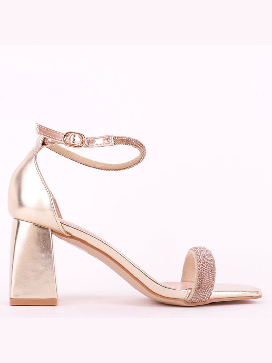 Diamantique Damen Sandalen in Gold Farbe