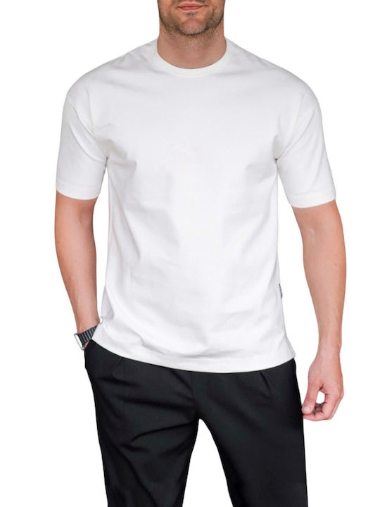Henry Clothing T-shirt Bărbătesc cu Mânecă Scurtă OFF-WHITE