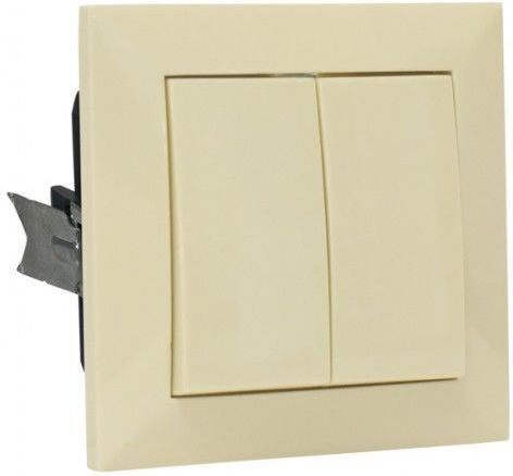 Adeleq Vertieft Wandschalter Zwei-Wege mit Rahmen Beige