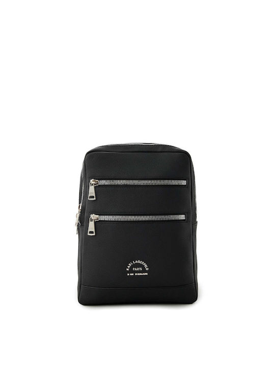 Karl Lagerfeld Men's Leather Backpack Black