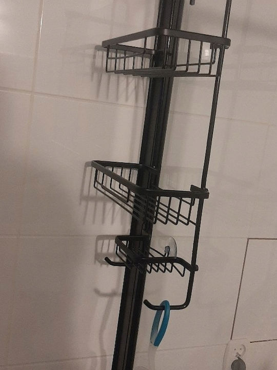 Стенен Рафт за баня Метален 63x14x28.5см Черна