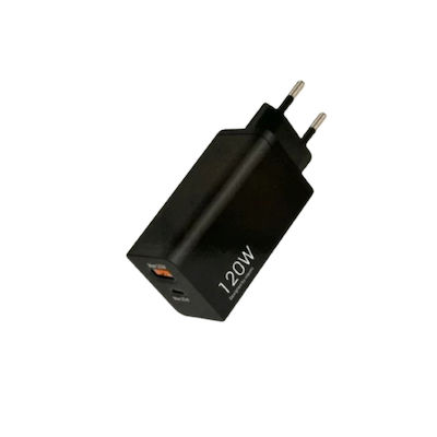 Încărcător Fără Cablu GaN cu Port USB-A și Port USB-C 120W (23359)